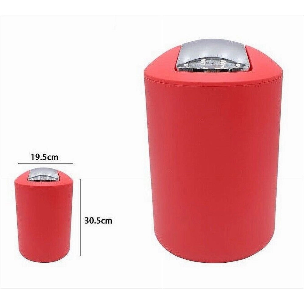 Trade Shop - Pattumiera Cestino Secchio Rifiuti Gettacarte Accessorio Da Bagno Rosso 69946 -