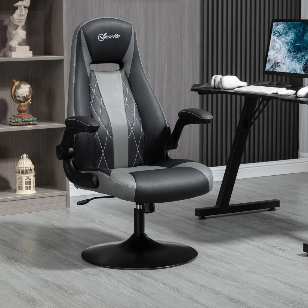 Sedia da gaming ergonomica ¨C zephmum ¨C base rotante metallo, schienale e braccioli regolabili, grigio nero