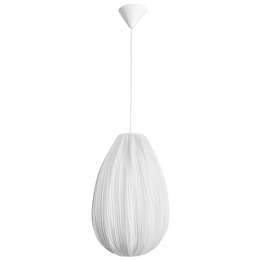 Lampada a sospensione con paralume in cotone grigio dal design moderno per soggiorno