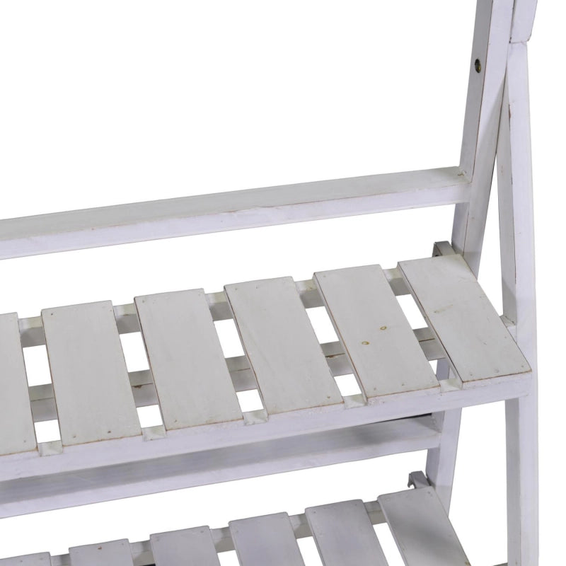 Scaffale legno 3 piani bianco cm68,5x40h132