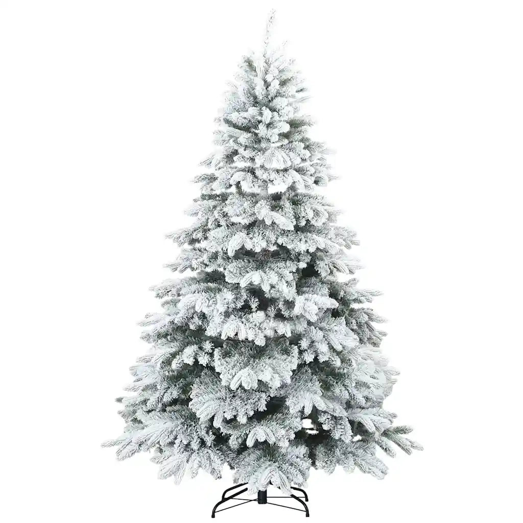 Albero di Natale Artificiale Snodato Foderato di Neve Bianco 42019319