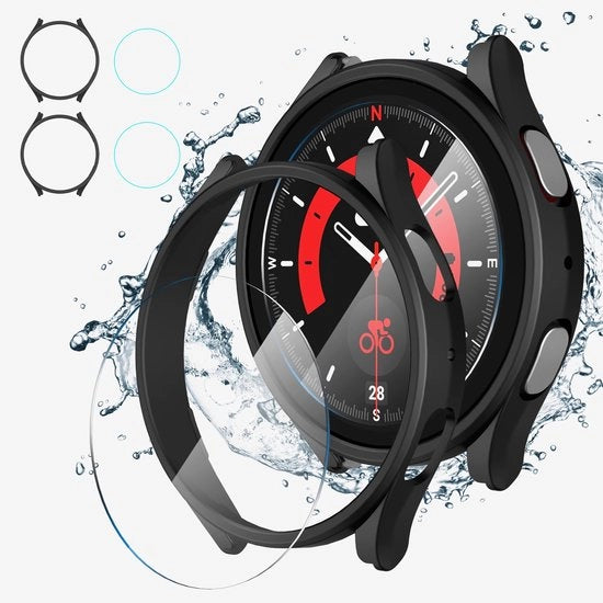 Scherma protettivo per Samsung Galaxy Watch 5 Pro 45 mm - Protezione 360 gradi - Resistente ai graffi - Incluso custodia e copertura protettiva