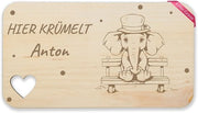 Scatola per colazione a forma di cuore in legno - Regalo per amanti degli elefanti - 22,5x12,5 - legno - regali per gli amanti degli elefanti
