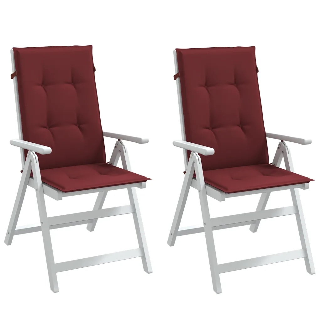 Cuscini Sedia Schiena Alta 2 Rosso Vino Mélange 120x50x4 cm 4002439