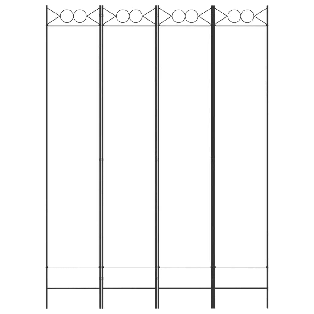 Divisorio a 4 Pannelli Bianco 160x220 cm Tessuto 350166