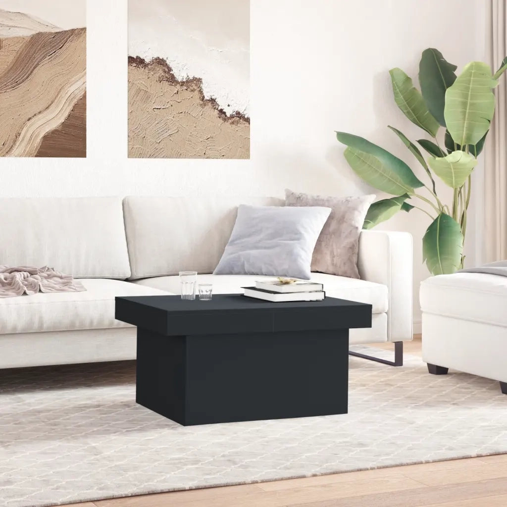 Tavolino da Salotto Nero 80x55x40 cm in Legno Multistrato 840864