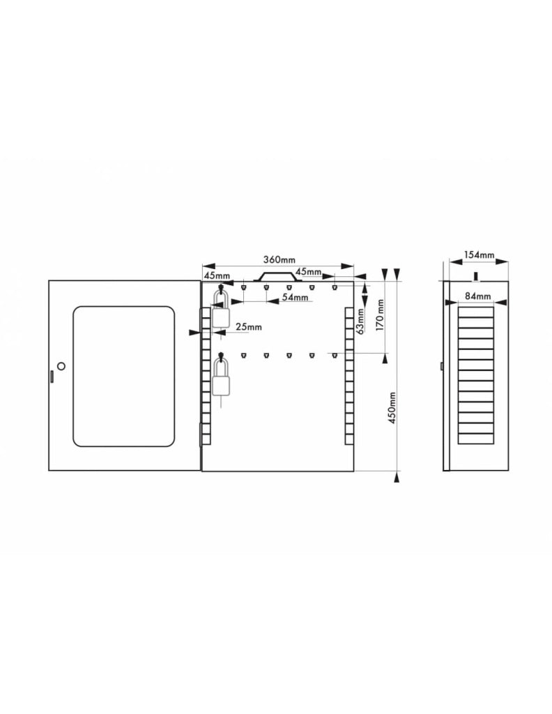 Armadio per lockout-tagout H 450 x L 360 x P 155 mm – THIRARD