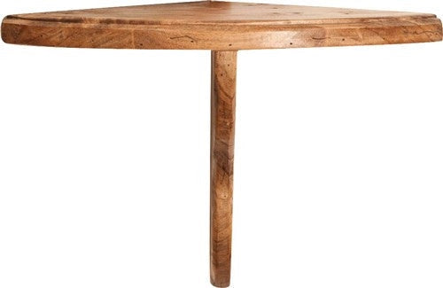 Biscottini Mensola angolare da parete in legno massello di tiglio finitura naturale L28xPR40xH30 cm Made in Italy