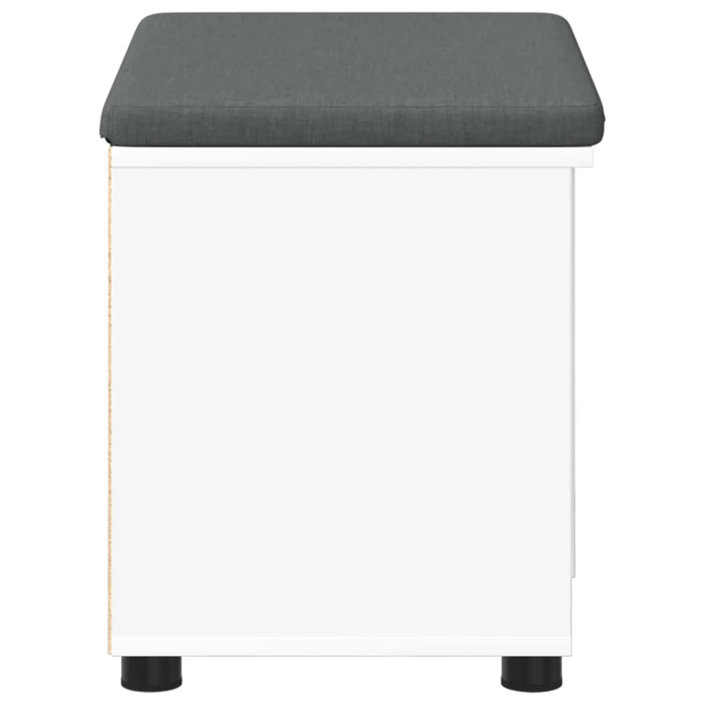 Panca per ingresso con cuscino con porta Bianco 60 x 38 x 46 cm