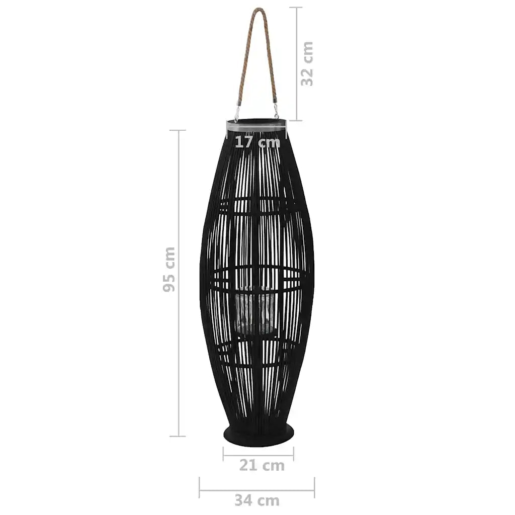 Supporto per Lanterna a Sospensione in Bamb¨´ Nero 95 cm CFW7862246