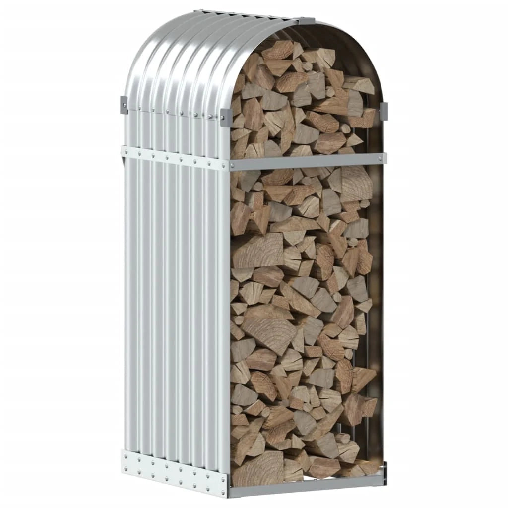 Portalegna argento 40 x 45 x 100 cm acciaio zincato Argento 02_0043795