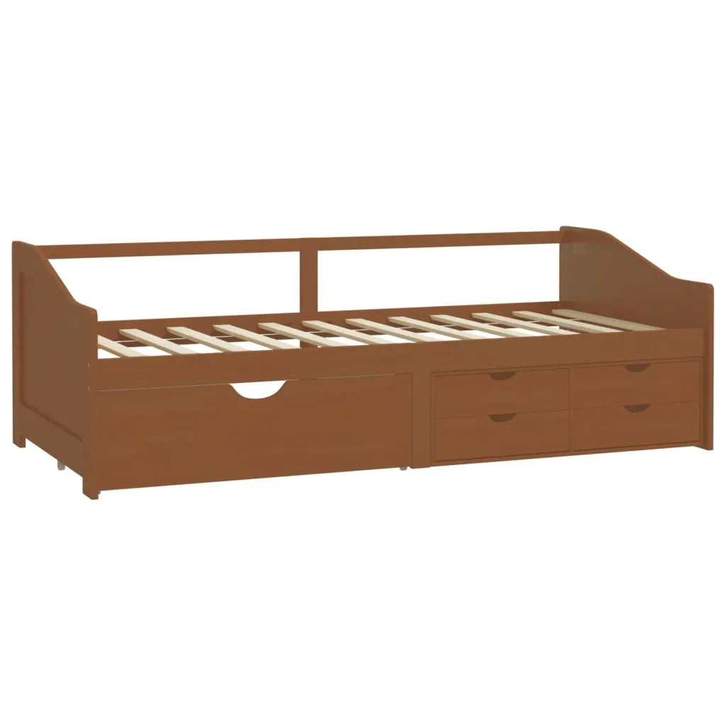 Divano letto | Sof¨¤ letto | Letto singolo 3 Posti senza Ambrato in Legno di Pino 90x200 cm
