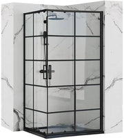 Cabina Doccia Rea Concept Black 80x100 con piatto doccia Savoy