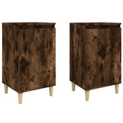Set di 2 Comodini | Armadio da Notte | Mobiletto da notte Rovere Fumo 40x35x70 cm in Legno Multistrato
