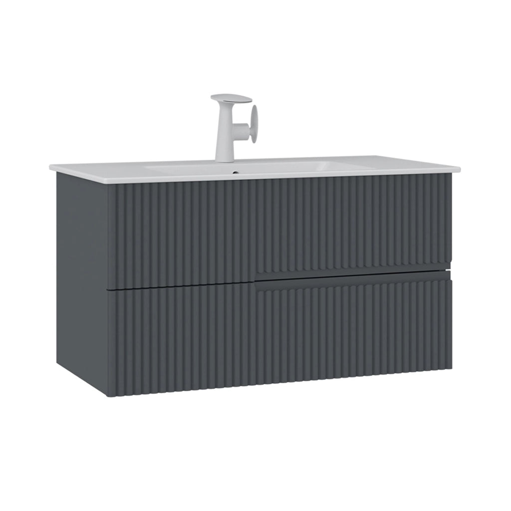 Mobile lavabo "Moonlight 90 v2" - 91 x 51 x 51 cm - Antracite opaco