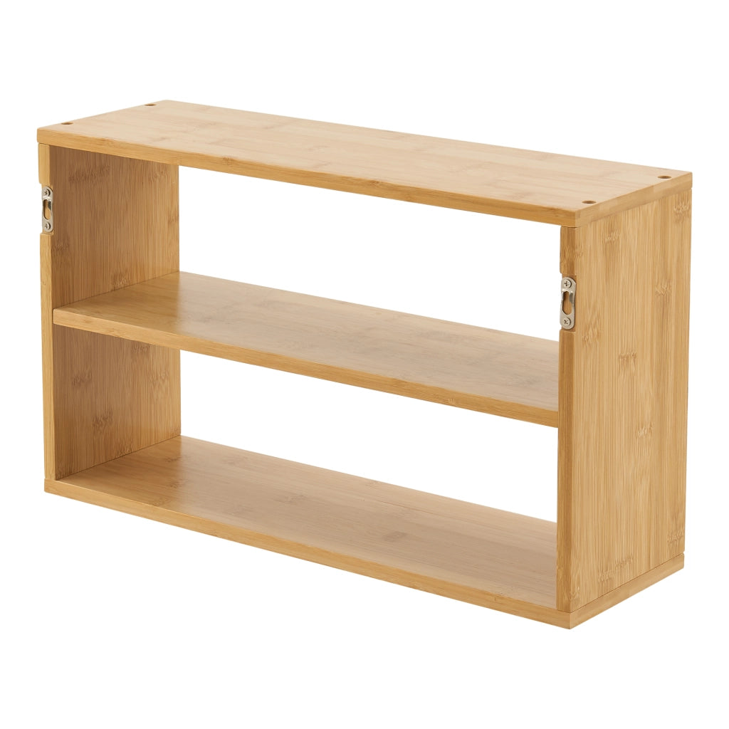 Scaffale da Parete Gol con 2 Scomparti 50 x 15 x 30 cm Bambù Naturale [en.casa]