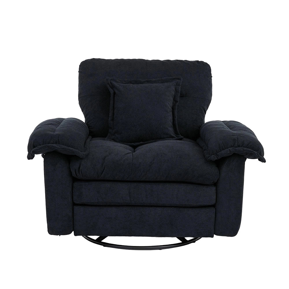 Poltrona girevole 360¡ã oversize in chenille - Xylo - Con cuscino di supporto per camera, soggiorno, cameretta