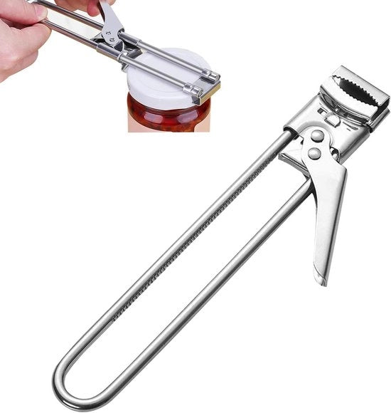 Apri Bottiglie Adattabile - Progettato per Tutti i Tappi di Bottiglia e Coperture di Latta - Acciaio Inossidabile Corrosione Resistente - Apri Lattine - Prevenzione di Lesioni ai Polsi - Polsi Deboli - Apri Lattine per Seniores