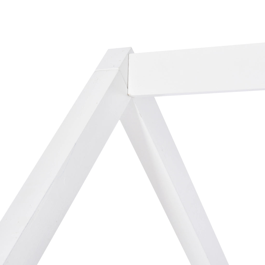 Letto a casetta con finestre e 2 cassetti 207x97x174 cm; struttura robusta in legno; bianco