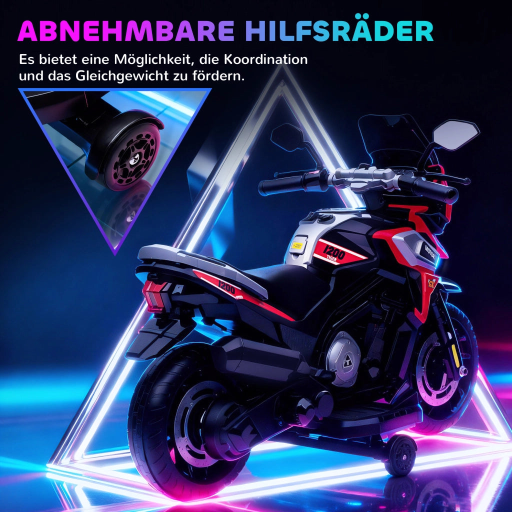 Moto elettrica per bambini ¨C zephmum ¨C Rosso, plastica, acciaio