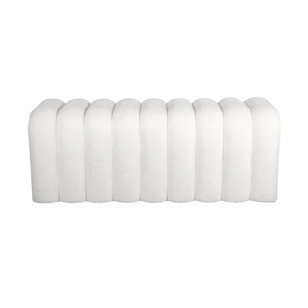 Panca, fine letto contemporaneo tessuto, bianco