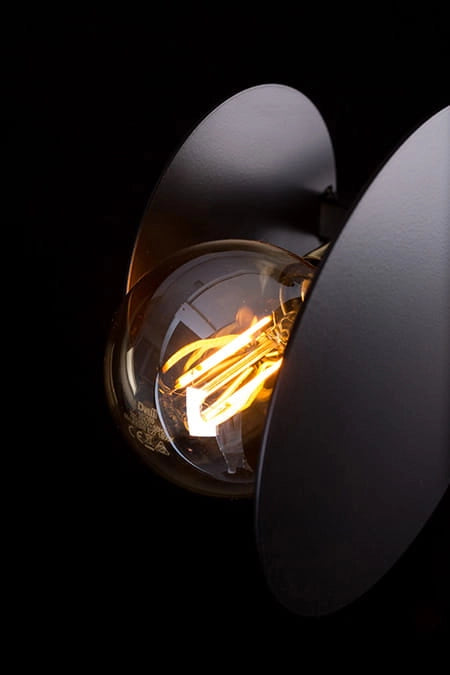 Lampada soffitto Emibig Minerva 2xE27 nera vetro 80cm