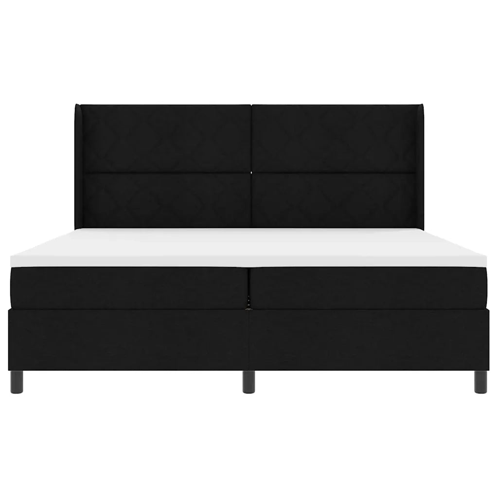 Letto a molle con materasso Nero 200 x 200 cm Tessuto 3341730