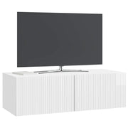 Mobile TV da Muro | Armadietto TV | Mobile Porta TV Bianco Lucido 98 x 41 x 30 cm