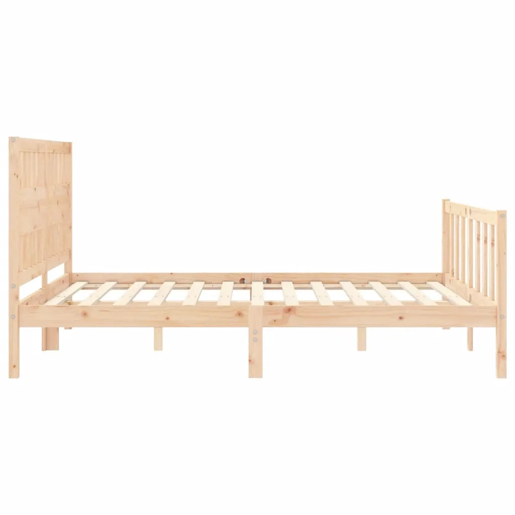 Giroletto con Testiera-Struttura Letto con testiera King Size in Legno Massello 525491