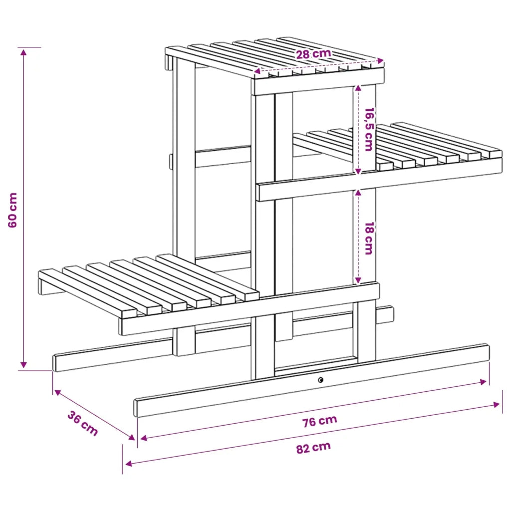 Supporto per piante Naturale 82 x 36 x 60 cm 903094