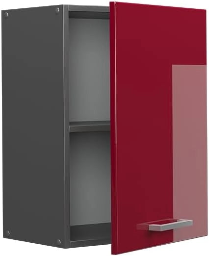 Pensile da cucina R-Line, Rosso lucido, 45 cm, per la libera combinazione all'interno di sistemi cucina modulari