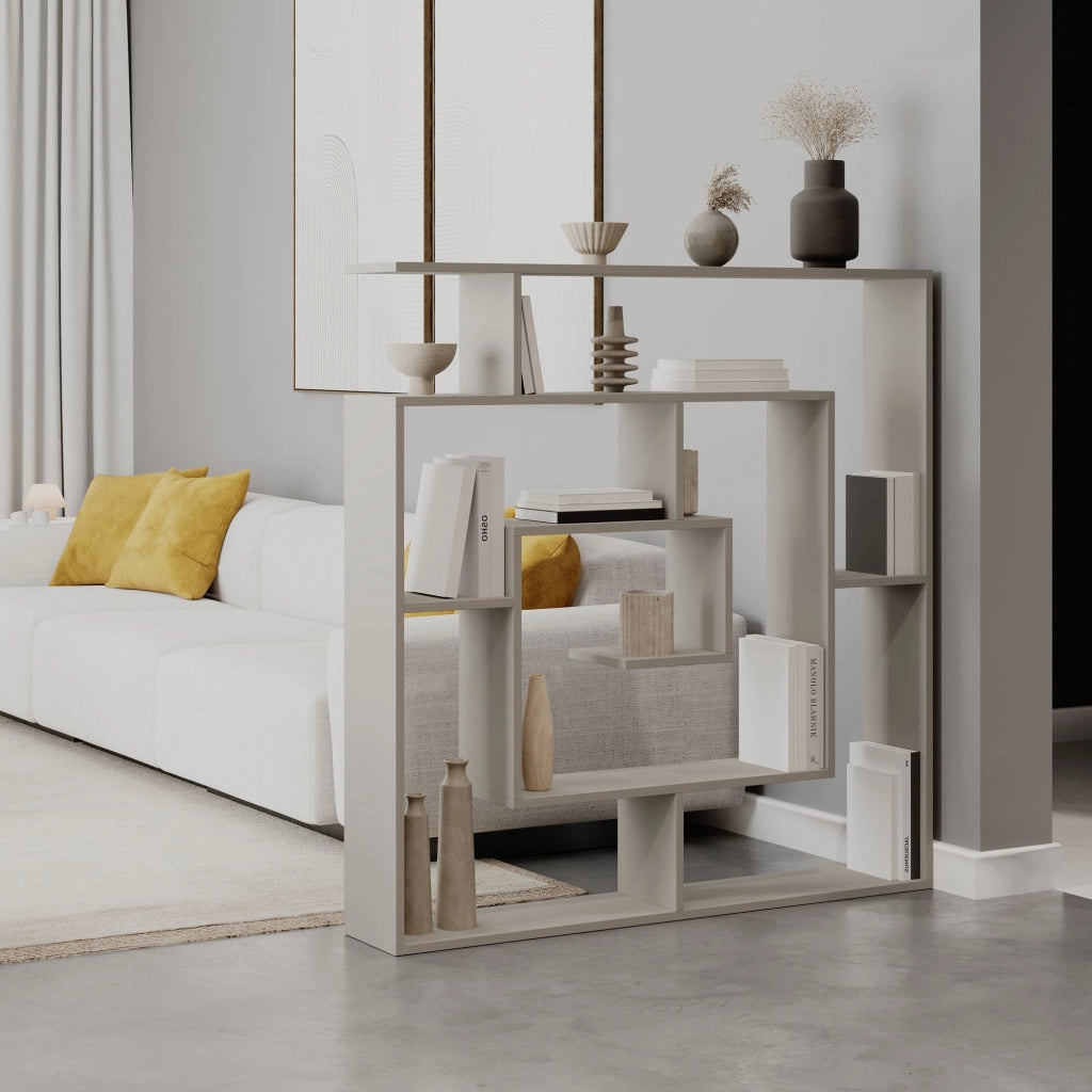 Libreria in legno "Labirent" - 125 x 22 x 129 cm - Pietra arenaria