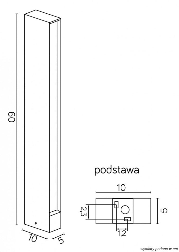 Paletto giardino SU-MA Linea 60cm LED 32W 4000K IP54 antracite
