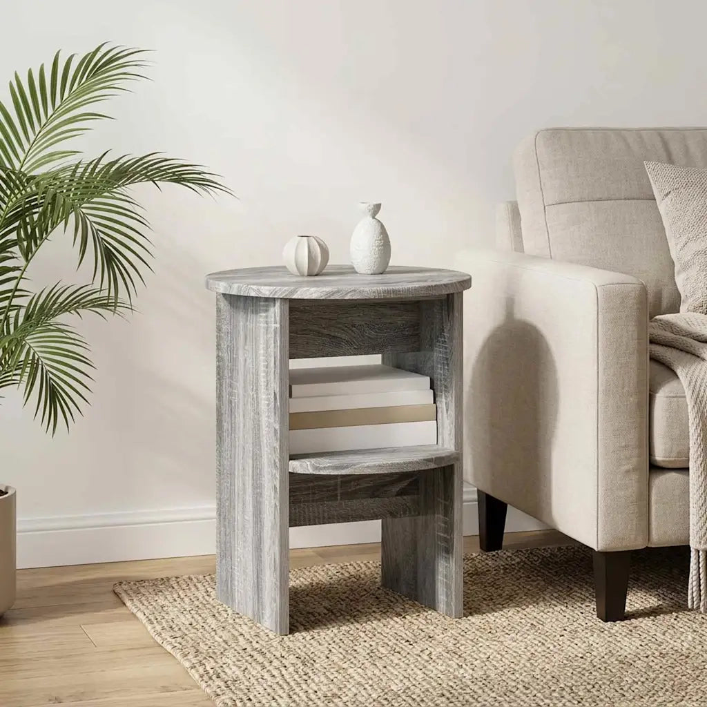 Mobile laterale Sonoma grigia Ø40 x 50 cm Legno ingegnerizzato 899828