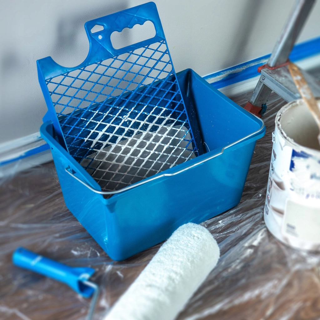 Griglia per pittura grande KADAX 280x390 mm per rullo da 25 cm, 3 pezzi con supporto per secchio