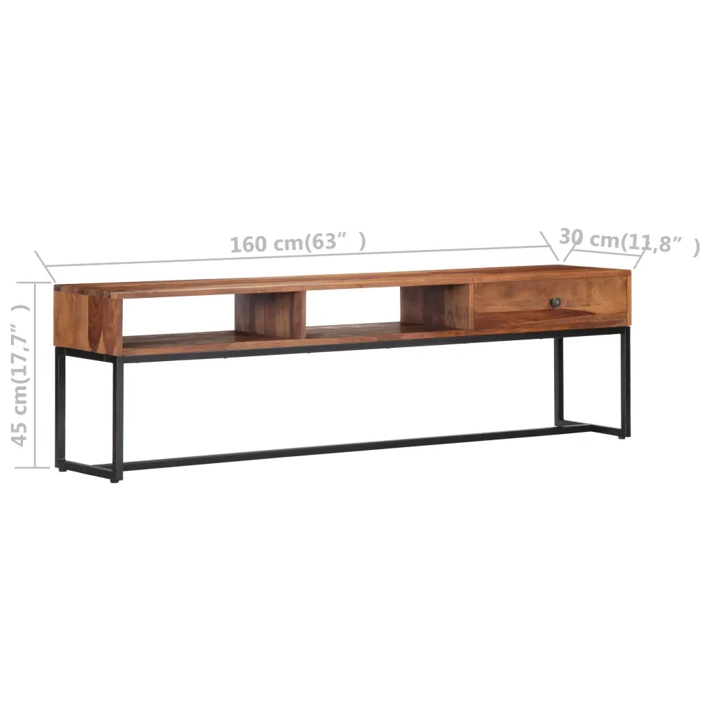Mobile Porta TV 160x30x45 cm in Legno Massello di Acacia 247466