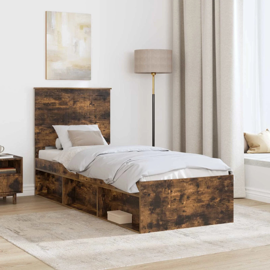 Struttura del letto Rovere fumé 75 x 190 cm Pino massello 3411077