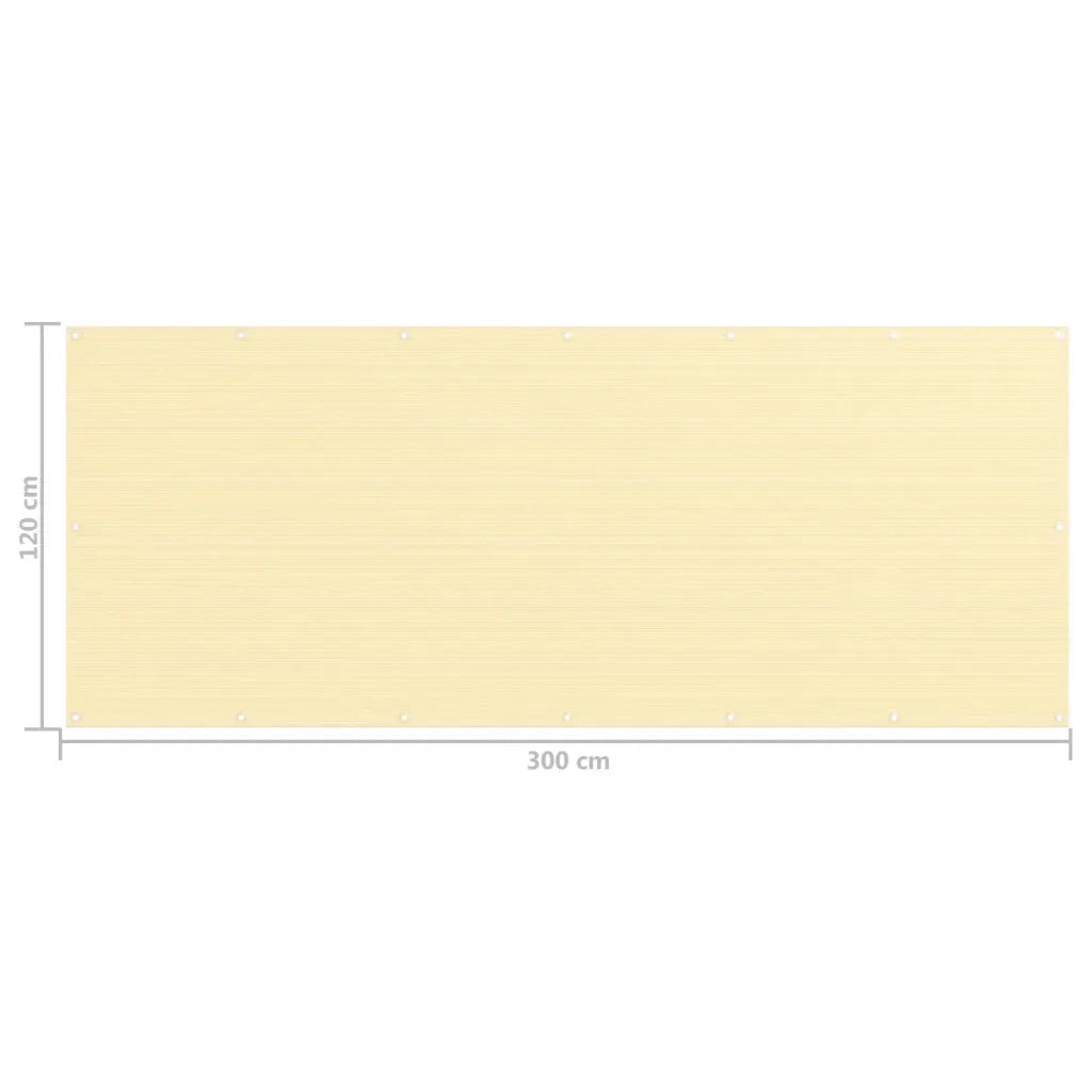 Paravento da Balcone Beige 120x300 cm in HDPE