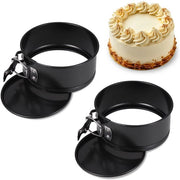 Zocchi 2 pezzi a forma di anello, mini muffin con superficie antiaderente, piccoli stampi per muffin con fondo piatto per la cottura di torte, nero