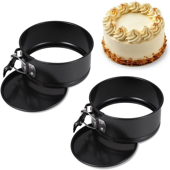 Zocchi 2 pezzi a forma di anello, mini muffin con superficie antiaderente, piccoli stampi per muffin con fondo piatto per la cottura di torte, nero