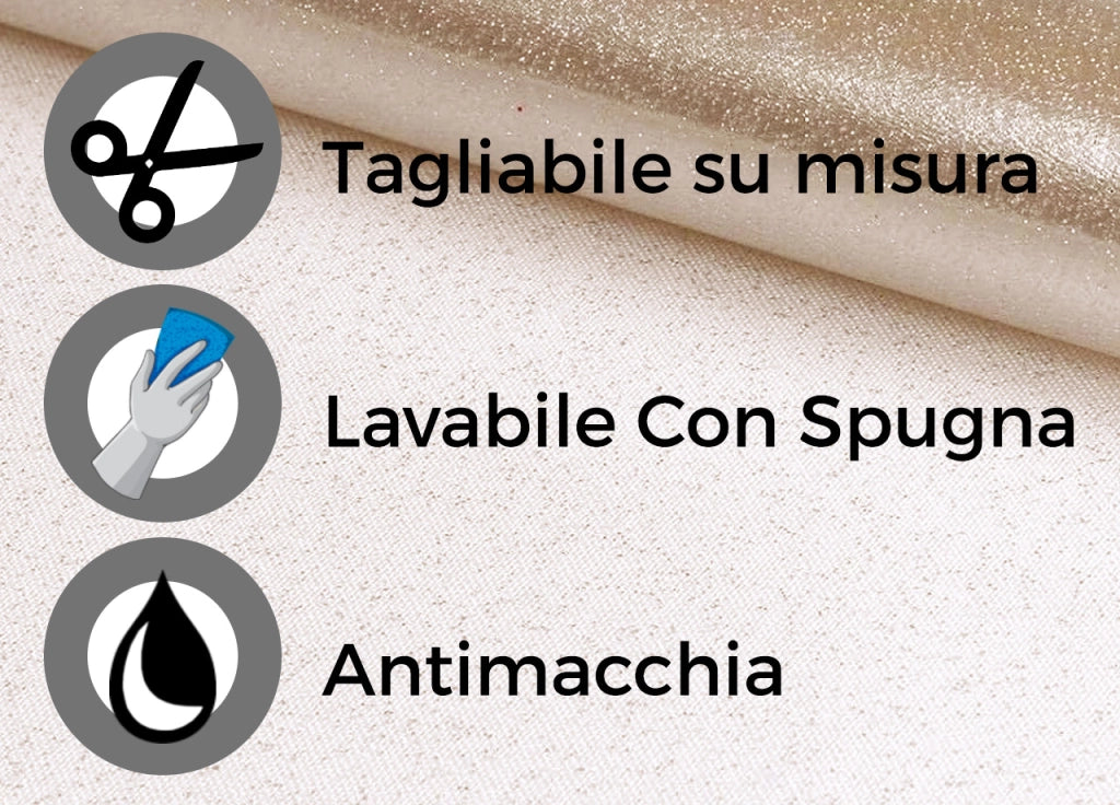 Tovaglia Natalizia Antimacchia Plastificata PVC Trasparente Oro Proteggi Tavolo - 140x220 - Oro