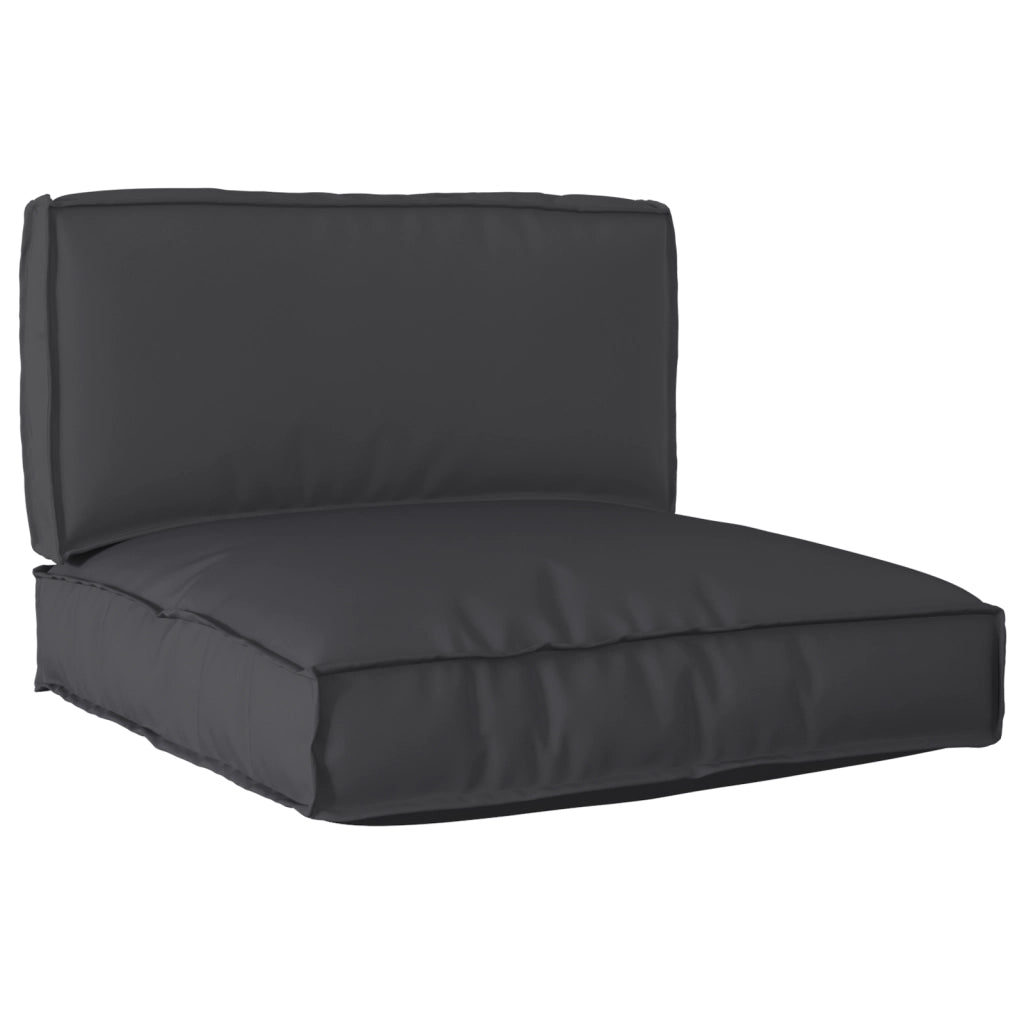 Set di Cuscini per Pallet in 2 Pezzi Nero in Tessuto Oxford