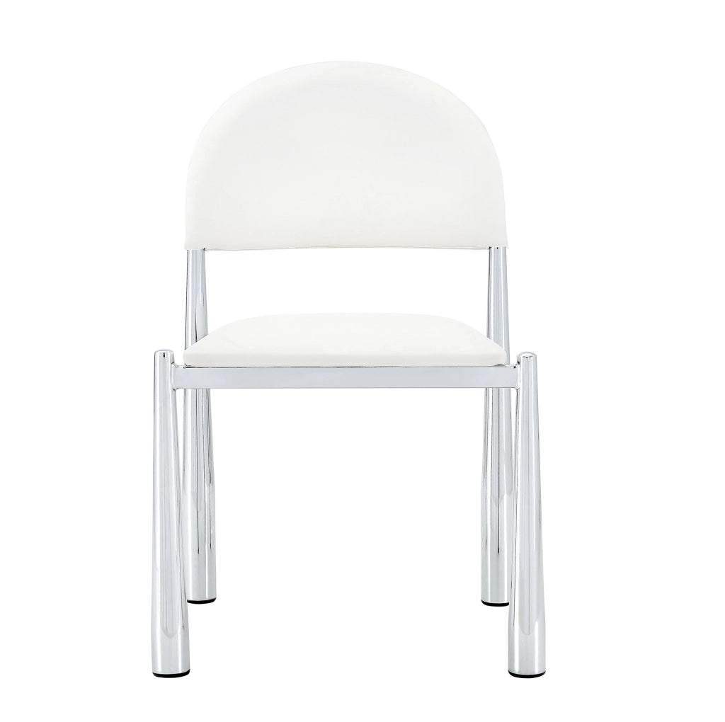 Set di 2 sedie da pranzo con schienale ergonomico in PU bianco