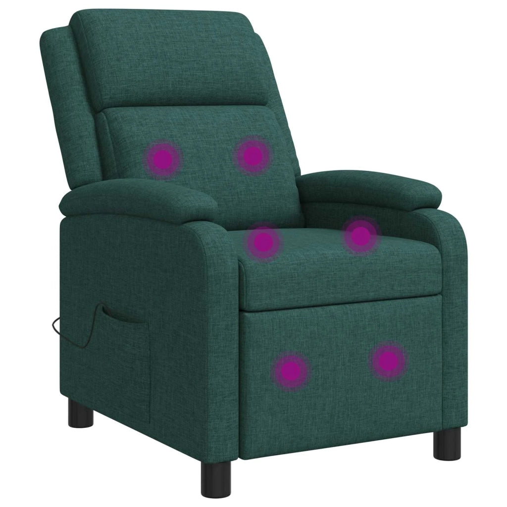 Divano Sedia-Poltrona Massaggiante Verde Scuro Tessuto 630949