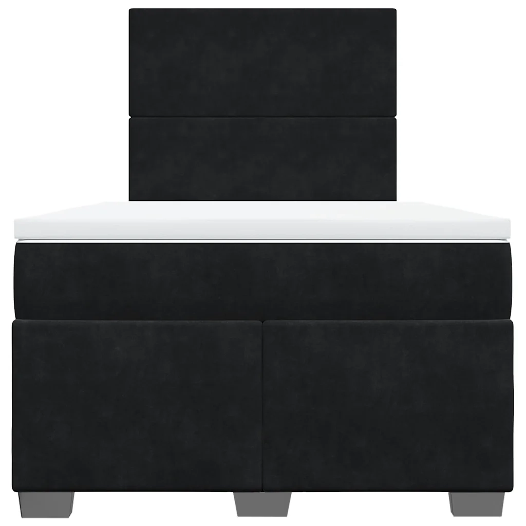 Giroletto a Molle con Materasso Nero 120x200 cm in Velluto