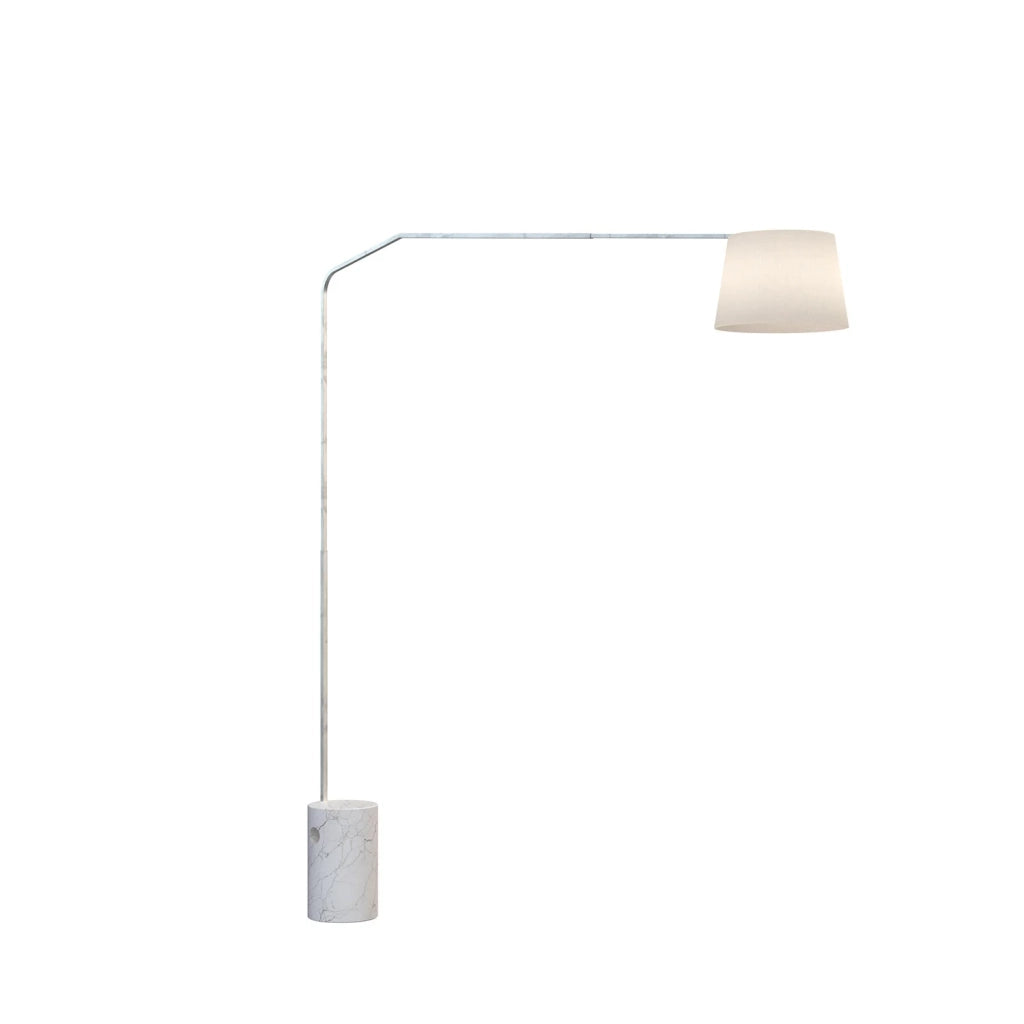 Piantana Contemporanea Slope Marmo Cilindro Bianco Diffusore Bianco 1 Luce E27