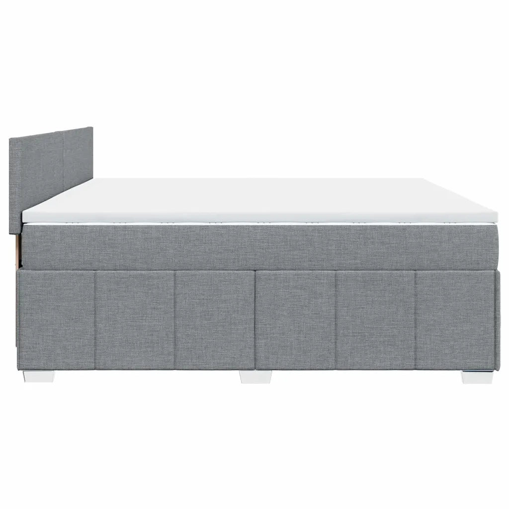 Giroletto a Molle con Materasso Grigio Chiaro 200x200cm Tessuto