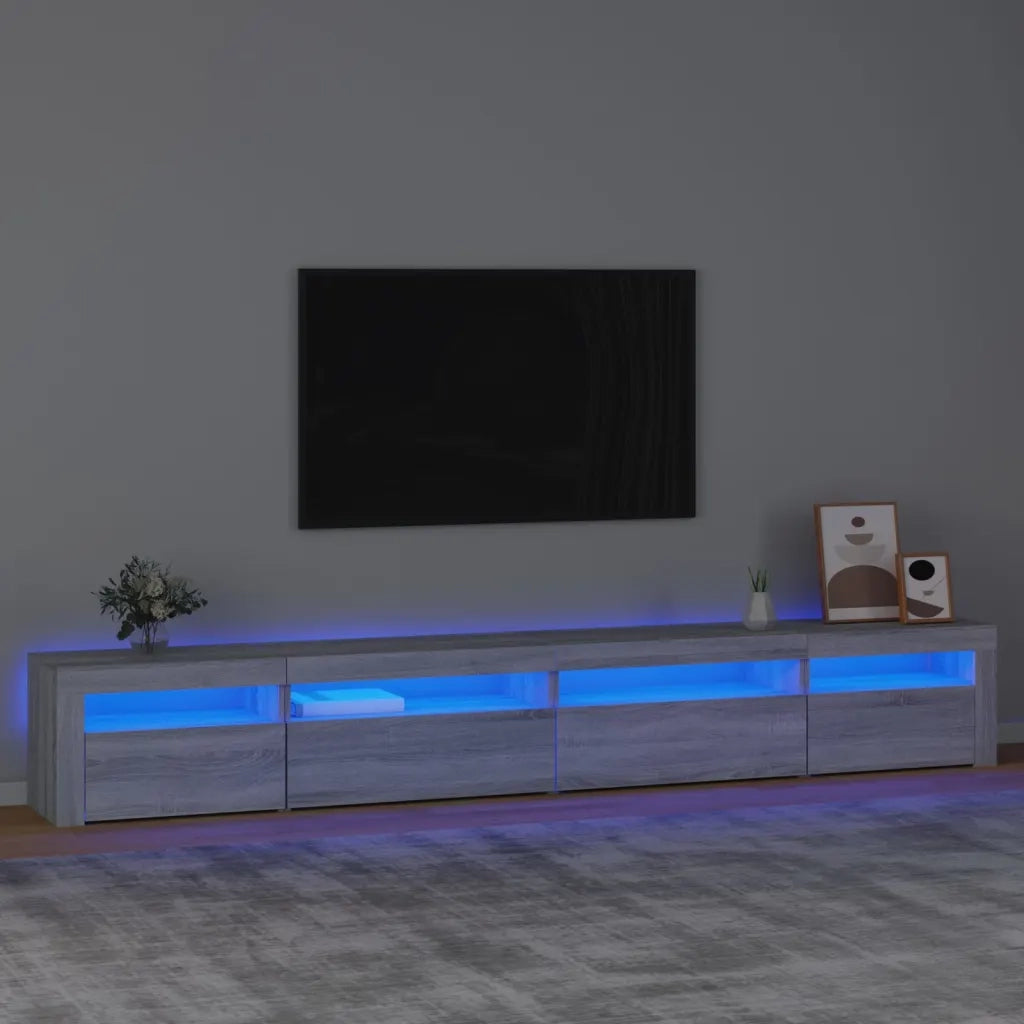 Mobile TV | Armadietto TV | Mobile Porta TV con Luci LED Grigio Sonoma 270x35x40 cm