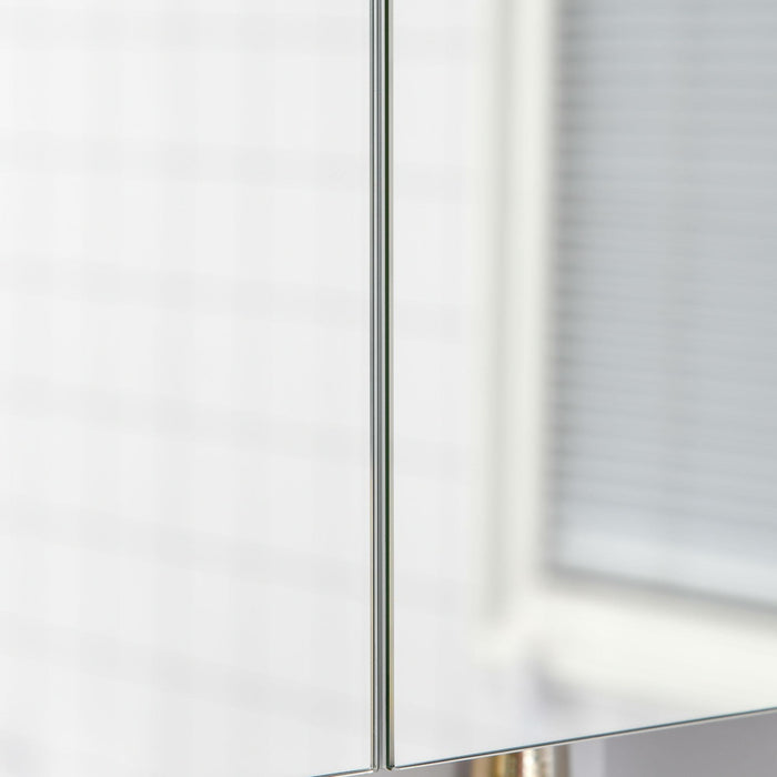 Pensile da Bagno con Specchio 2 Ante 60x15x75 cm in MDF Bianco