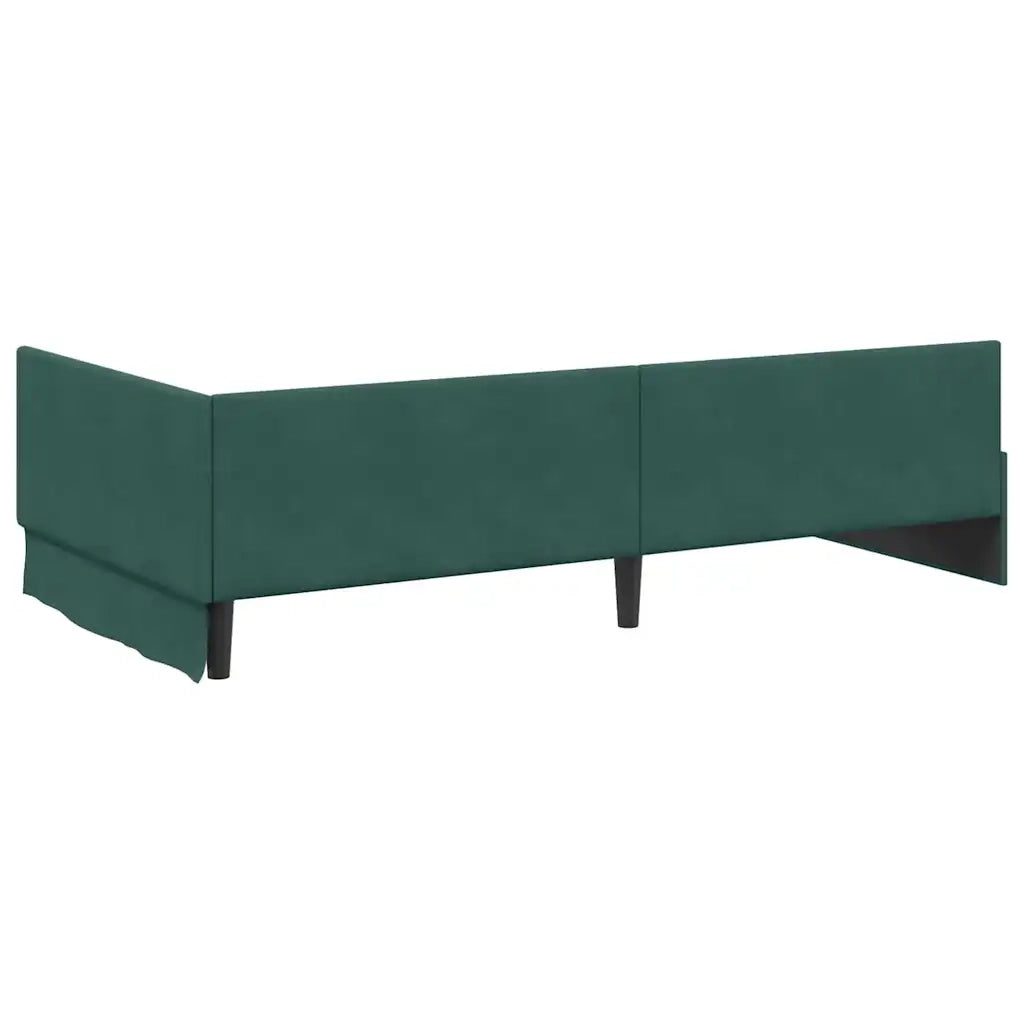 Cornice del letto ad angolo Verde Scuro 80 cm x 200 cm Velluto